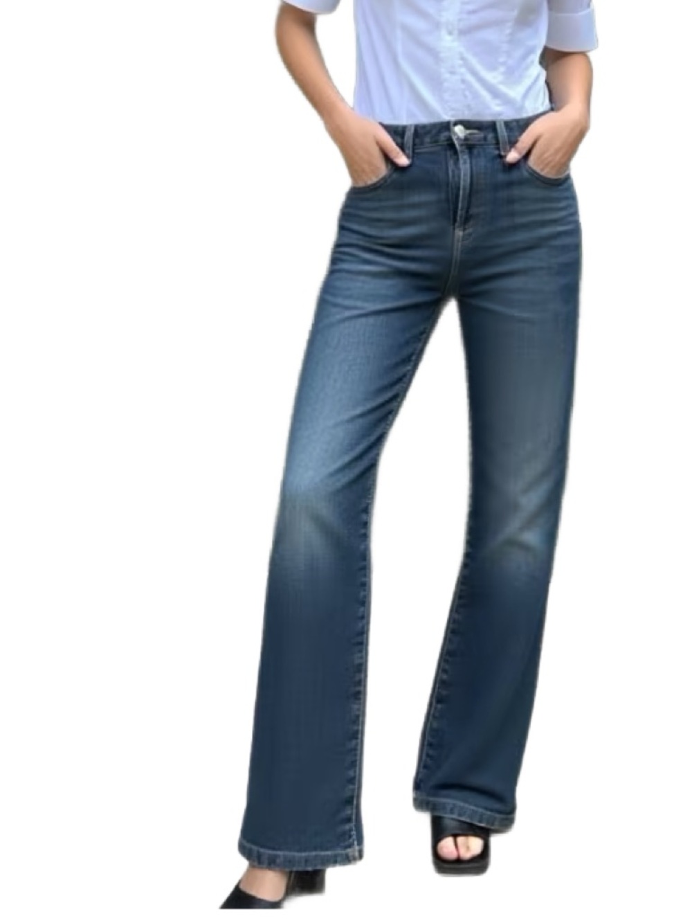 Hudson Jeans Y2K Distressed Mid Rise Dark Blue Denim Jeans Size 31
